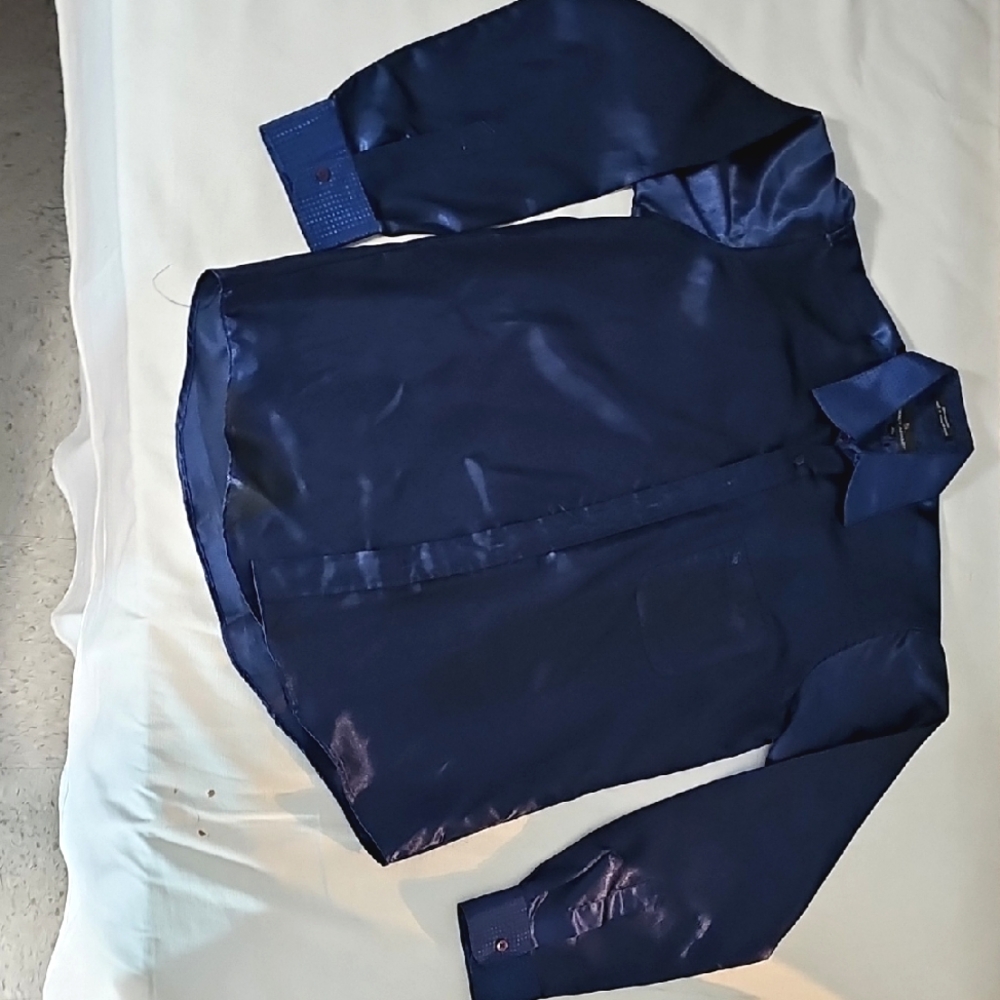 Sleek Blue Satin Shirt
